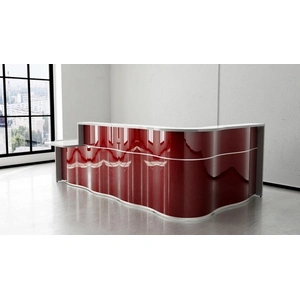 MDD Office Furniture Wave 139-inch L-Shape Reception Desk w/Right Counter Top