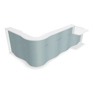 MDD Office Furniture Wave LUV47L 130-inch L-Shape Reception Desk w/Left Counter Top