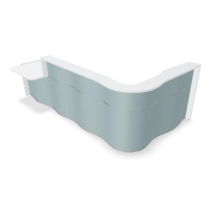 MDD Office Furniture Wave LUV47P 130-inch L-Shape Reception Desk w/Right Counter Top