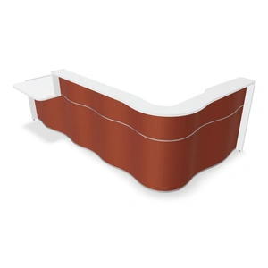 MDD Office Furniture Wave LUV47P 130-inch L-Shape Reception Desk w/Right Counter Top