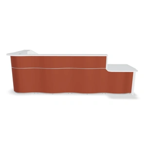 MDD Office Furniture Wave 139-inch L-Shape Reception Desk w/Left Counter Top