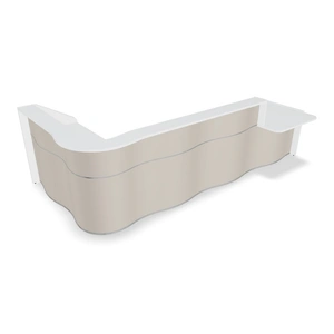 MDD Office Furniture Wave 147-inch L-Shape Reception Desk w/Left Counter Top