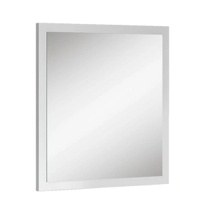 J&M Furniture Luxuria Wood Veneer Rectangular Mirror, White High Gloss