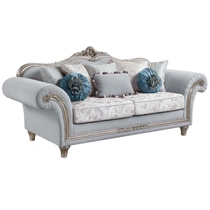 ACME Pelumi Fabric/Wood Living Room Set, Light Gray