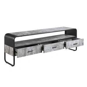 ACME Raziela Veneer 60-inch TV Stand, Black/Concrete Gray