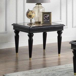 ACME Tayden Marble/Wood Square End Table, Black