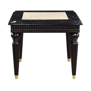 ACME Tayden Marble/Wood Square End Table, Black