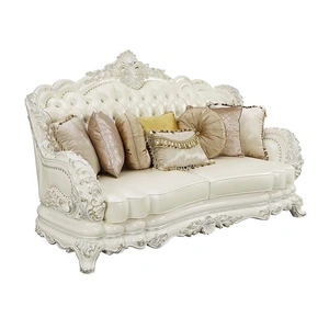 ACME Adara PU/Wood Tufted Sofa w/Pillows, White