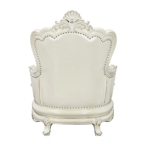 ACME Adara PU/Wood Tufted Chair w/Pillows, White