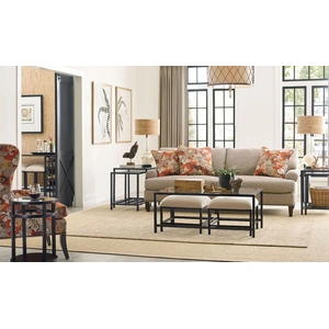 Hammary Mackintosh Glass/Bluestone/Metal Coffee Table Set