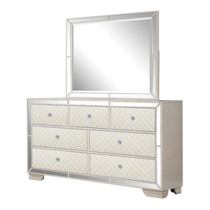 Galaxy Home Furnishings Madison Rectangular Wood Veneer Mirror, Beige