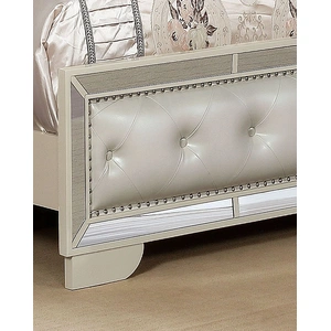 Galaxy Home Furnishings Madison Leatherette/Wood Regular Bedroom Set, Beige
