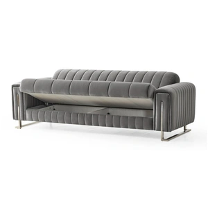 Empire Furniture, USA Madison Chenille Convertible Storage Sofa, Grey
