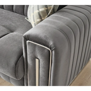 Empire Furniture, USA Madison Chenille Convertible Storage Loveseat, Grey