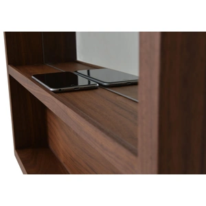 SohoConcept Furniture Malta Shelf Mirror, Walnut