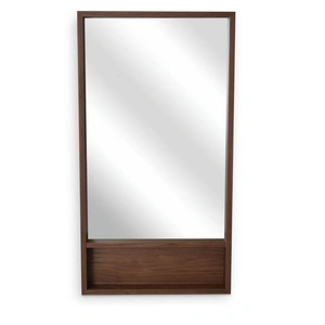 SohoConcept Furniture Malta Shelf Mirror, Walnut