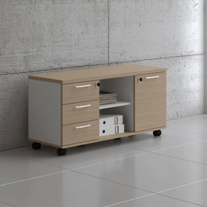 MDD Office Furniture Standard Office Managerial Cabinet w/3 Drawers, 2 Open Shelves & Door