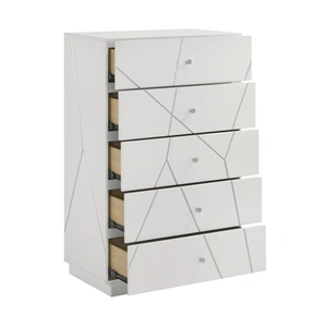 Galaxy Home Furnishings Manhattan Wood Chest w/5 Drawers, White