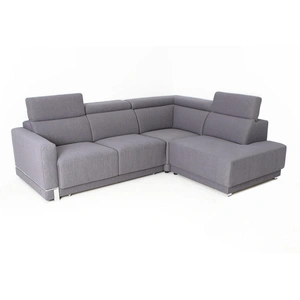 Nordholtz Marburg Fabric L-Shaped Sectional Sofa with Sleeper & Storage, Violet Grey