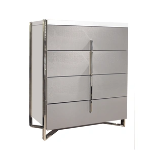 Sharelle Furnishings Martelli Lacquer Chest, White/Grey