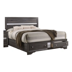 Galaxy Home Furnishings Matrix Wood Veneer Bed with Storage Drawers