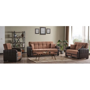 Casamode Maya Polyester/PU Convertible Storage Living Room Set