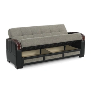 Casamode Maya Polyester/PU Convertible Storage Sofa, Brown