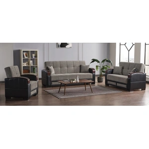 Casamode Maya Polyester/PU Convertible Storage Living Room Set