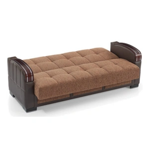 Casamode Maya Polyester/PU Convertible Storage Sofa, Brown