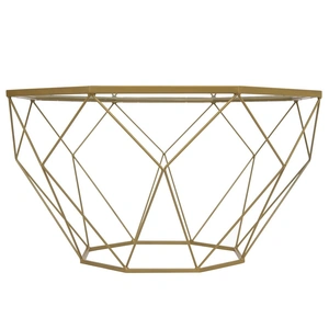 LeisureMod Malibu Octagon Glass Coffee Table