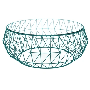 LeisureMod Malibu Round Glass Coffee Table