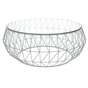 LeisureMod Malibu Round Glass Coffee Table