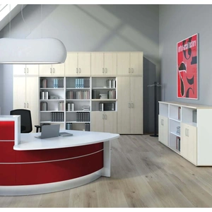 MDD Office Furniture Basic Office Storage System w/2 Cabinets, 2 Bookcases & 1 Half-Bookcase