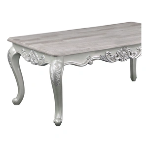Galaxy Home Furnishings Melrose Wood Veneer Rectangular Coffee Table in Silver