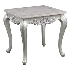 Galaxy Home Furnishings Melrose Wood Veneer Rectangular End Table, Silver