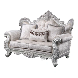 Galaxy Home Furnishings Melrose Fabric Loveseat in Silver