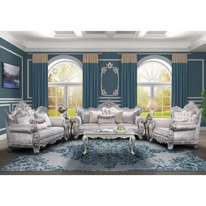 Galaxy Home Furnishings Melrose Fabric Loveseat in Silver