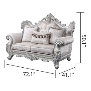 Galaxy Home Furnishings Melrose Fabric Loveseat in Silver