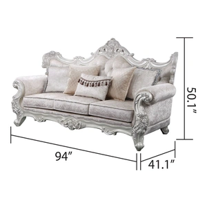 Galaxy Home Furnishings Melrose Fabric Sofa, Silver