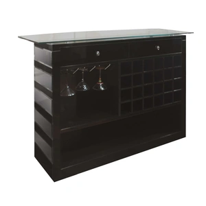 Sharelle Furnishings Mera Lacquer Bar Counter, Black/Grey