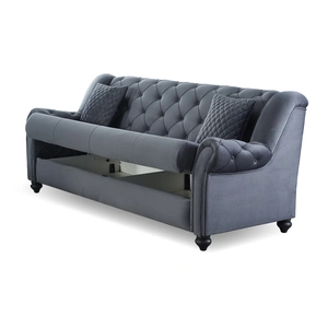 Empire Furniture, USA Merw Chenille Convertible Storage Sofa, Grey