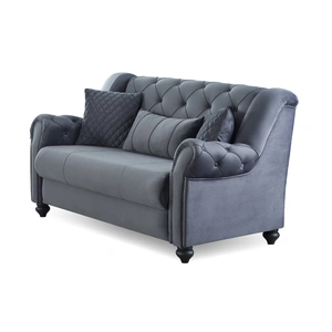 Empire Furniture, USA Merw Chenille Convertible Storage Loveseat, Grey