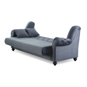 Empire Furniture, USA Merw Chenille Convertible Storage Loveseat, Grey