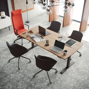 Actiu Mobility Step Melamine Sit-Stand Office Meeting Table