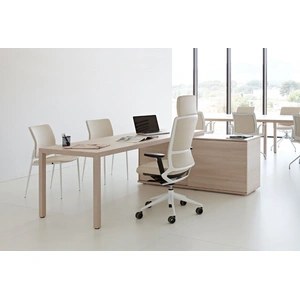 Actiu Prisma Melamine Rectangular Single Office Desk w/Credenza
