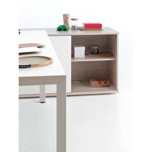Actiu Prisma Melamine Rectangular Single Office Desk w/Credenza