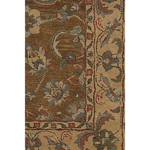 Chandra Metro Wool Handmade Rug, Brown/Tan/Blue/Burgundy