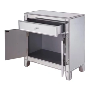 Elegant Lighting Contempo 1 Drawer 2 Doors Cabinet, Silver