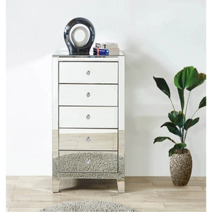 Elegant Lighting Contempo 5 Drawer Chest in Clear Mirror