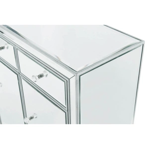 Elegant Lighting Reflexion 3 Drawers 4 Doors Buffet Cabinet, Antique Silver